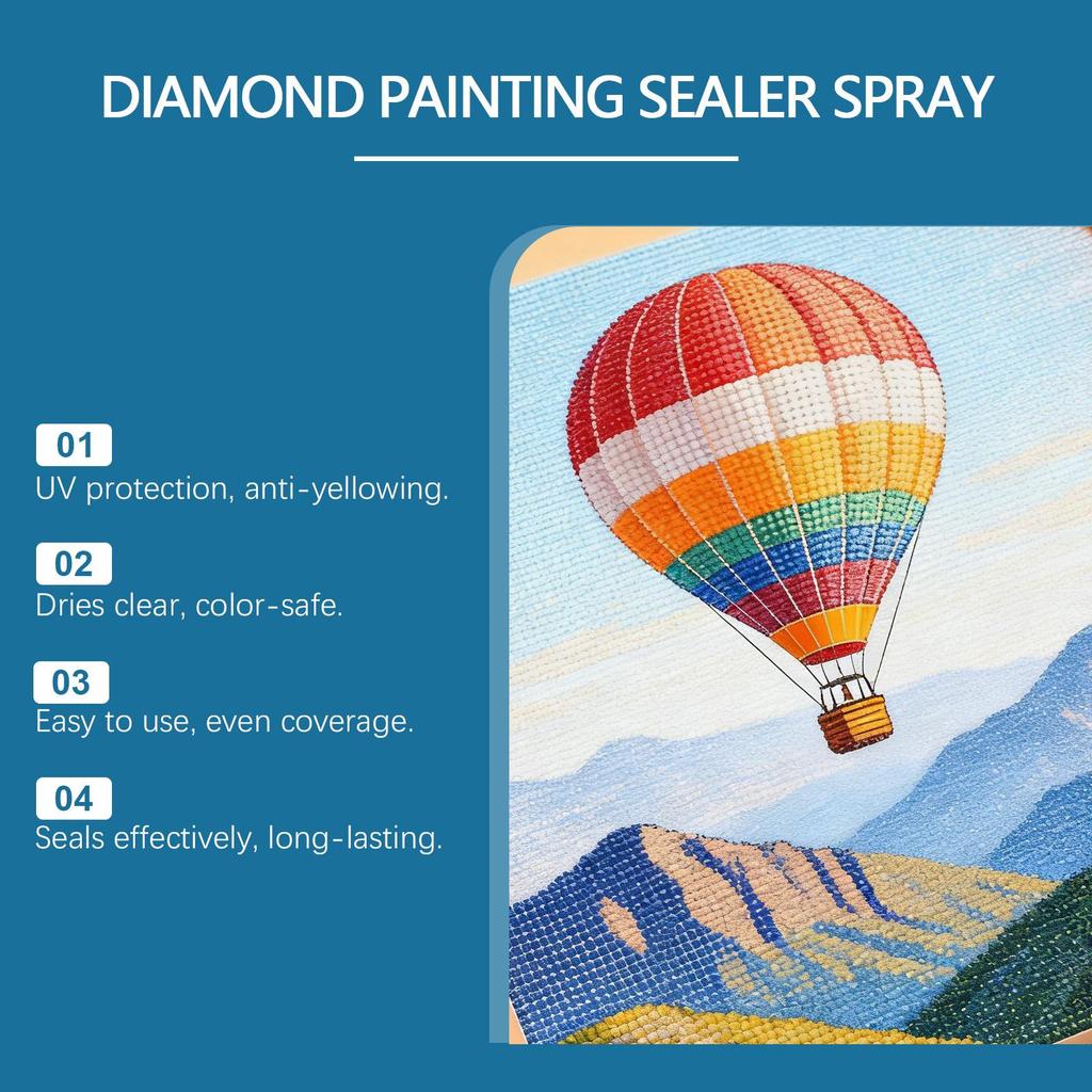 Spray Sigillante per Pittura Diamante - Rivestimento Trasparente Antipolvere e Anti-Sbiadimento - Finitura Protettiva Trasparente per Artigianato Fai-da-Te e Opere d'Arte