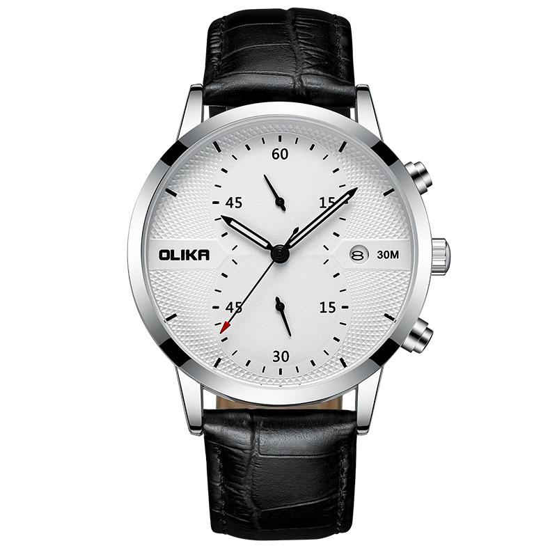 Topmarke Lässige Herrenuhr mit großem Zifferblatt Leuchtend Kalender Multifunktionale Quarzuhr Chronograph Wasserdichte Herrenuhr