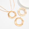 Fashion Irregular Circular Pendant Jewelry Set Gold Silver Color Hollow Necklace Earrings for Women Ins Light Luxury Charm Jewelry Gift