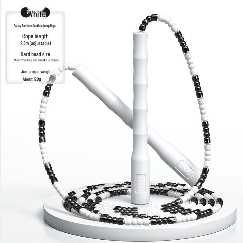 Adjustable Children's Bamboo Jump Rope – Tangle-Free for Beginners & Students, Customizable with Logo.