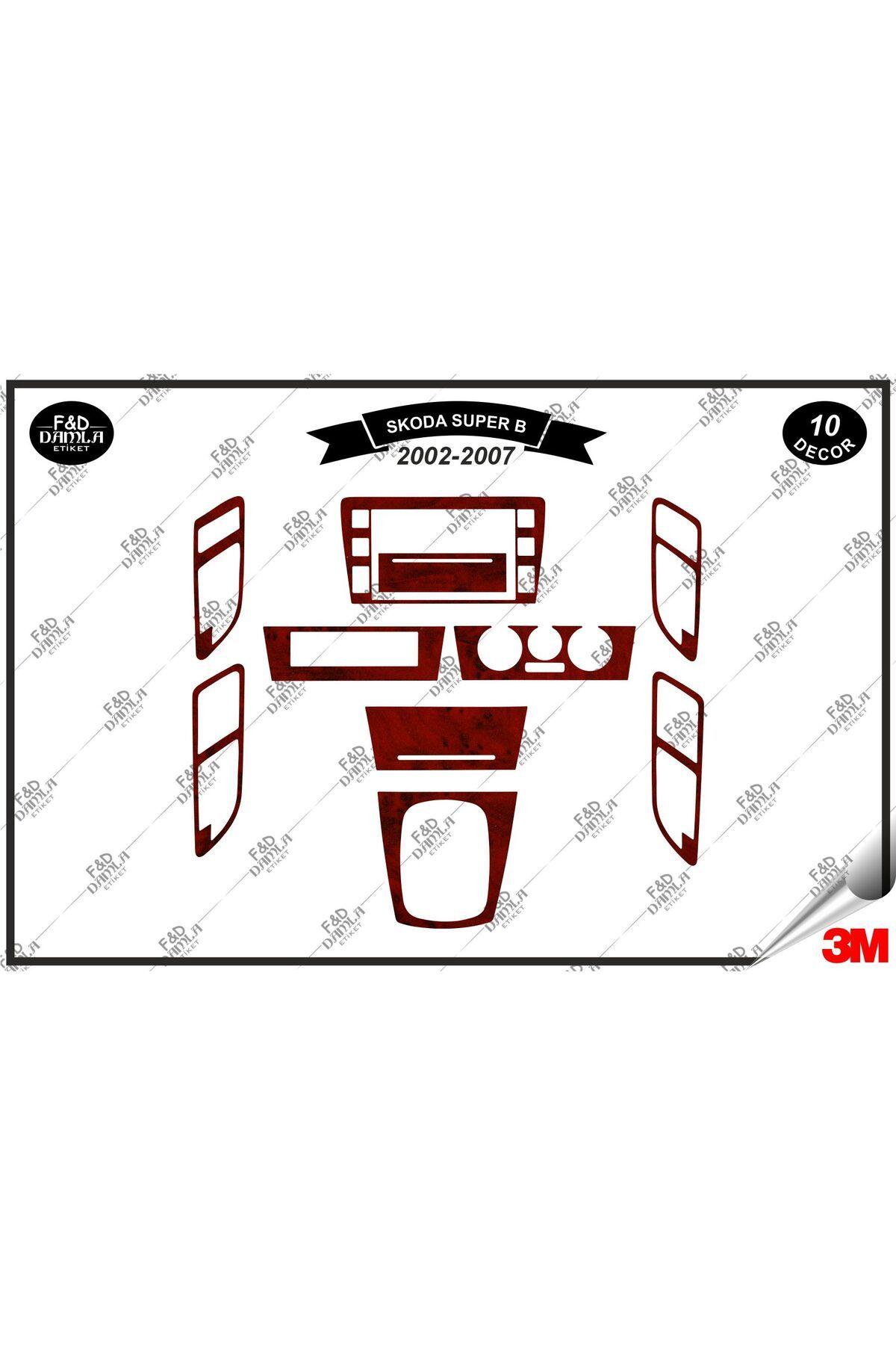 

Skoda Suber B V2002-2007 Torpido Konsol Trim Göğüs Maun Kaplama Set 10 Parça Maun