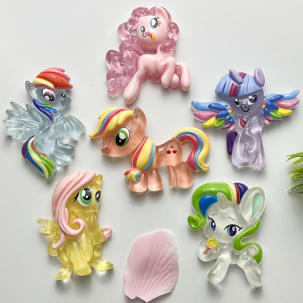 Anime Luminous My Little Pony Resin Accessories DIY Cream Glue Phone Case & Fridge Sticker Pack