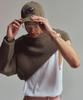 ERER [Un] Diagonal Crop Knit Khaki