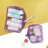 Large Transparent PVC Makeup and Toiletry Bag Set - Waterproof, Portable, Pink (2-Piece)