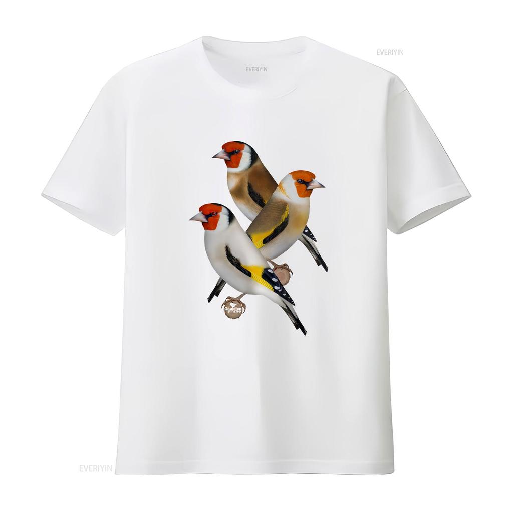 European Goldfinch and Other Native Finches Vintage Washed Stylish Fashion Graphic Unisex Top For Everyday Wear Breathable