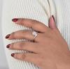 Regenbogenmondstein Runder Statement-Ring, 925 Sterlingsilber, Boho Minimalistischer Ring für Damen
