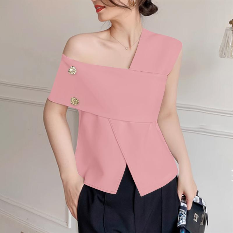 

ZANZEA Женская летняя повседневная блузка без рукавов с открытыми плечами L