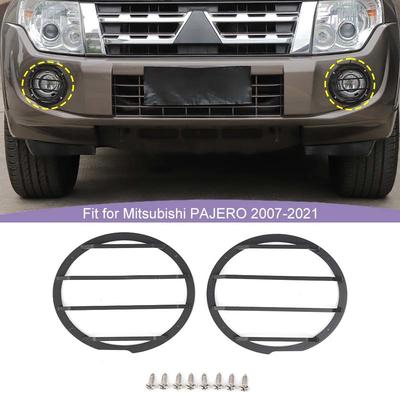 Car Front Fog Light Lamp Covers ABS Lamp Decoration For Mitsubishi PAJERO 2007-2021 Car Exterior Accessoriess