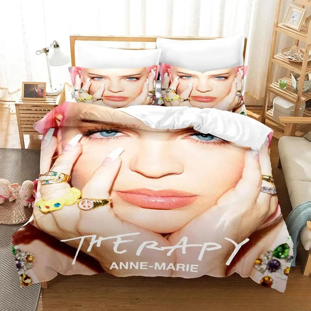 

3D Print Anne-Marie Bedding Set,Duvet Cover Comforter Bed Set Quilt Cover Pillowcase,King Queen Twin Size Boys Girls Adults EU single(135x200cm)