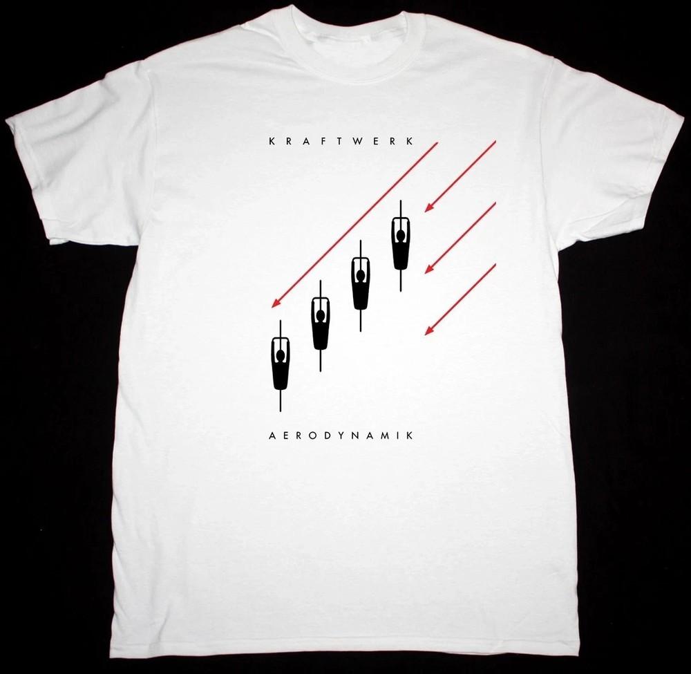 VTG Kraftwerk Band AERODYNAMIK Heavy Cotton White T Shirt S-5XL Unisex T-Shirt M