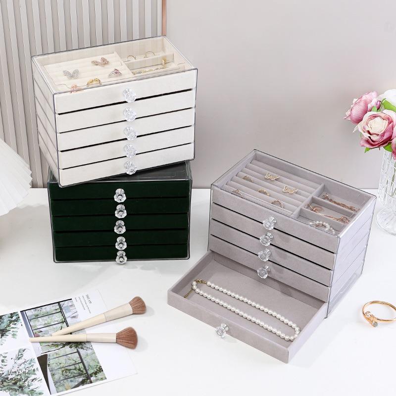 Jewelry Storage Box, High-end Exquisite New Drawer Necklace, Earrings, Multi-layer Large-capacity Earrings, Hand Jewelry Box.