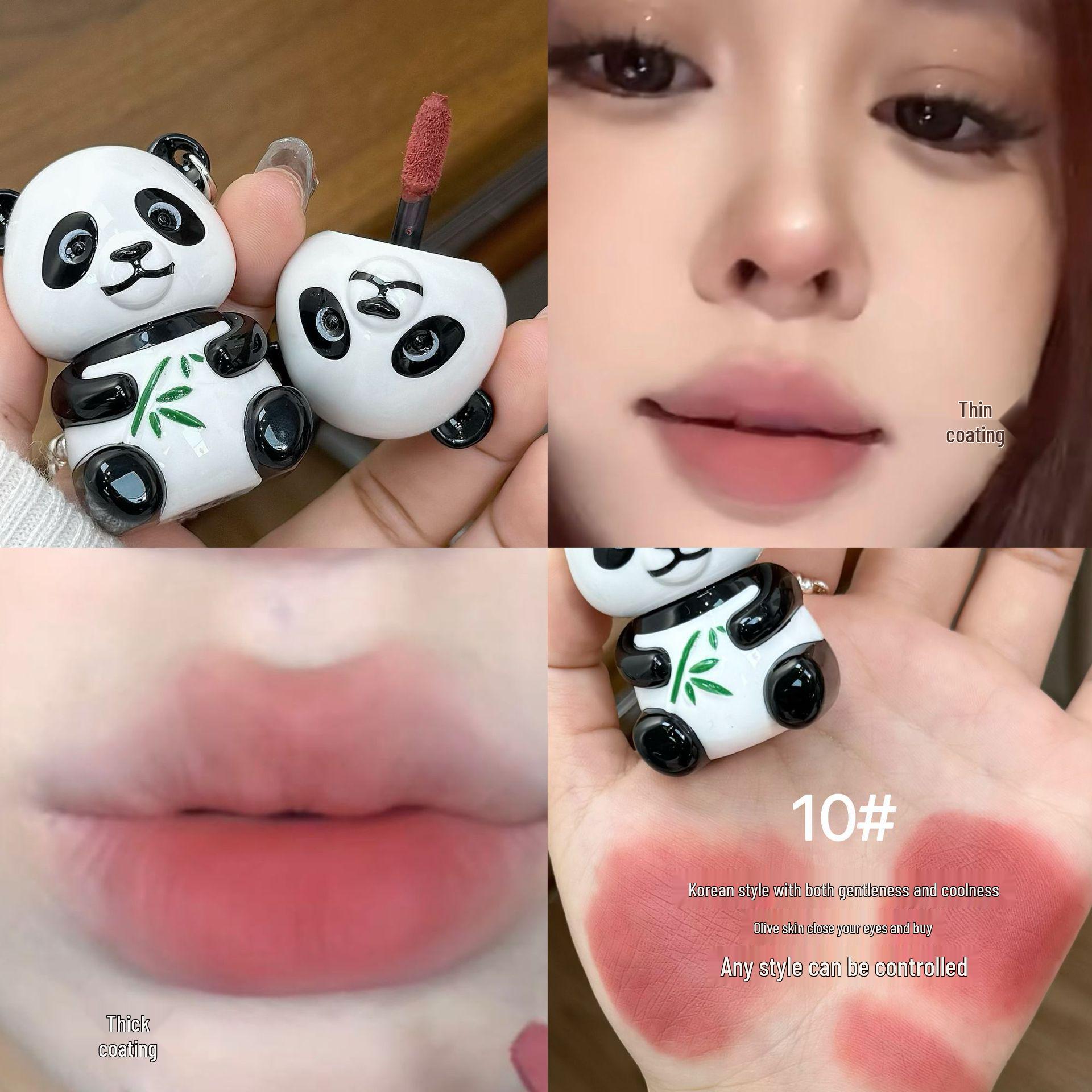 

Бархатно-матовый блеск для губ Panda в виде брелока - Милый отбеливающий студенческий мусс для губ