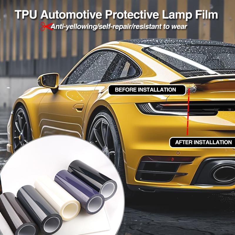 High Quality TPU PPF Film 0.3*3M/2M/1M/0.5M Car Headlight Protective Film Self-healing Anti Scratches Light Black/ Smoked Black