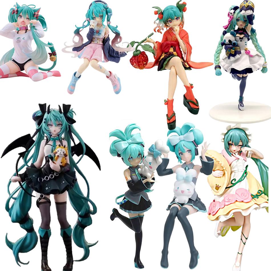 Anime Hatsune Miku Gothic Lolita Style Action Fairy Mirror Sleeping Beauty Action Fairy Winter Cherry igure PVC Doll Model Toys