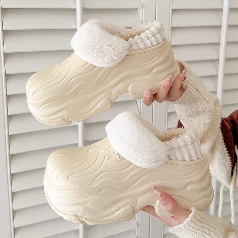 Waterproof Cotton Slippers Winter Warm 2025 New Indoor Home All-inclusive and Thick-soled Snow Cotton Shoes