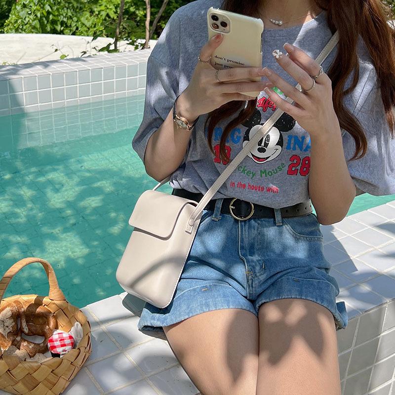 Loose Change Phone Bag Simple Box Bag Retro Men's and Women's Quality Crossbody Bag