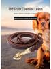 Genuine Cowhide Leather Dog Leash for Golden Retrievers & German Shepherds - Durable Walking Rope