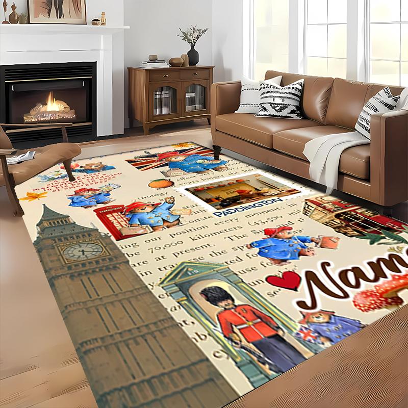 Custom personalization Paddington Bear Area Rug - Perfect For Kitchen, Bathroom,Laundry Room Decor Large Size Available,Gift All Seasons