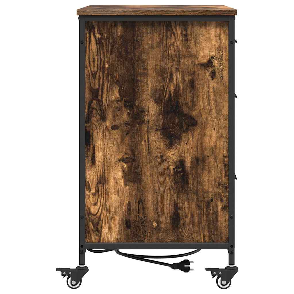 Cabinet with Charging Station Smoked Oak 76 x 41 x 72 cm