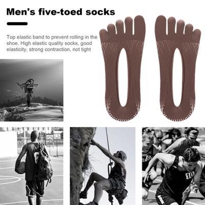 Yousheng 1 Par Calcetines de Dedo para Hombre Suaves de Alta Elasticidad Transpirables Absorción de Sudor Atléticos para Correr Calcetines de Cinco Dedos Invisibles de Corte Bajo