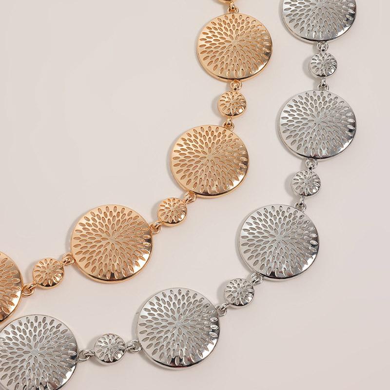 A New Style of High-end Women's Waist Chain with Metal Hollowed-out Patterns and Geometric Designs