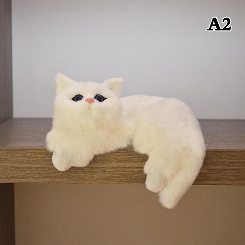 Cute Simulation Cat Plush Dolls Ornaments Figurine Home Desk Hanging Toy Decor Car Decoration Stuffed Animals Sculptures