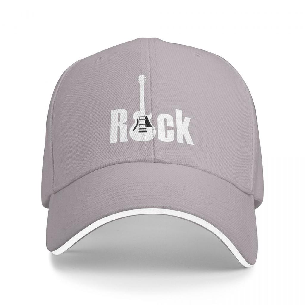 Rock Logo With Guitar Baseball Caps Snapback Baseball Hats Breathable Casual Casquette Outdoor Unisex