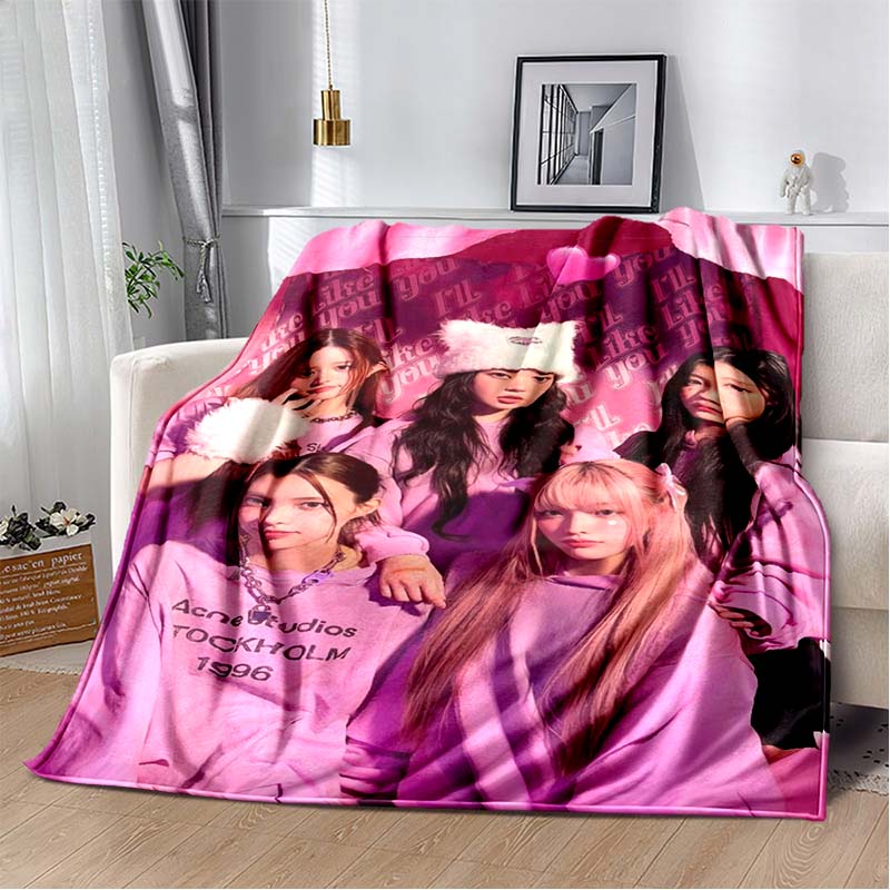 3D Printed Flannel Blanket I-ILLIT Combo K-POP Home Sofa Bed Blanket | Birthday Gift,