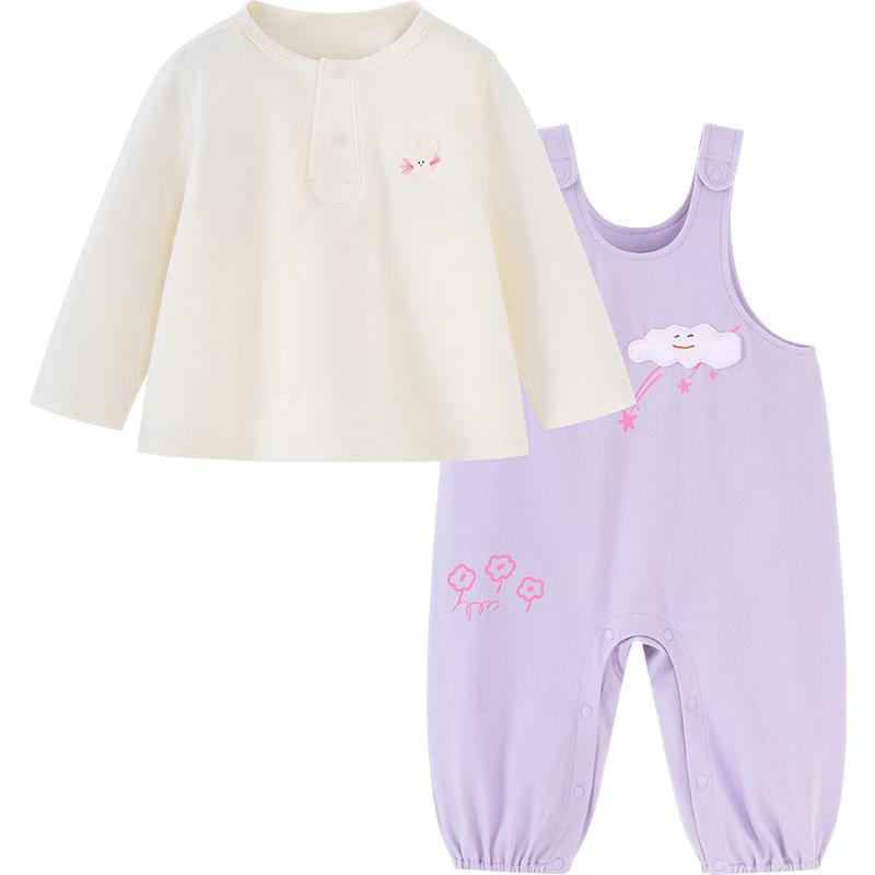 Minibala Kids  Long Sleeve T-shirt & Faux Denim Overalls Set 73