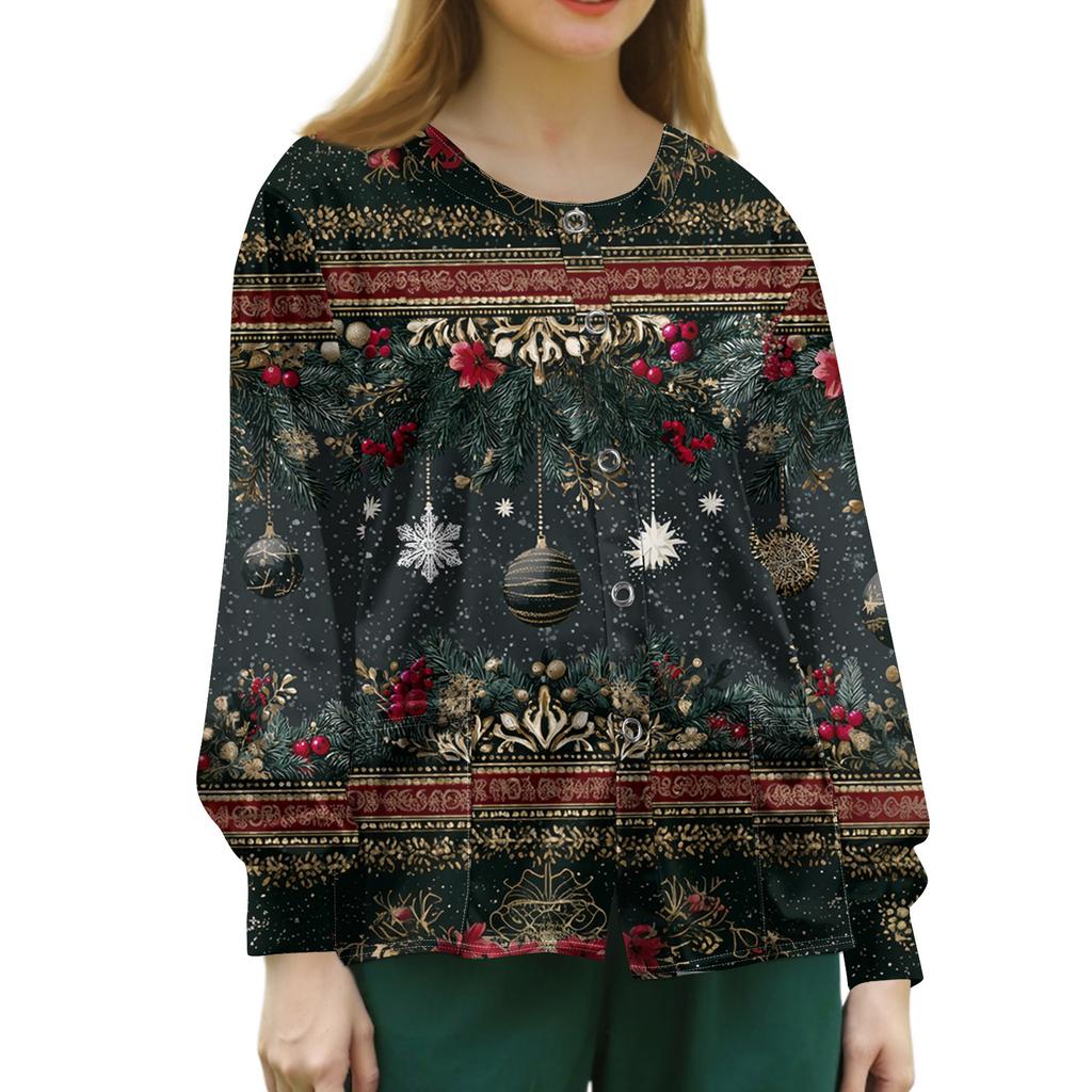 Women's Casual Long Sleeve Single Breasted  Printed Dry-nurse Top