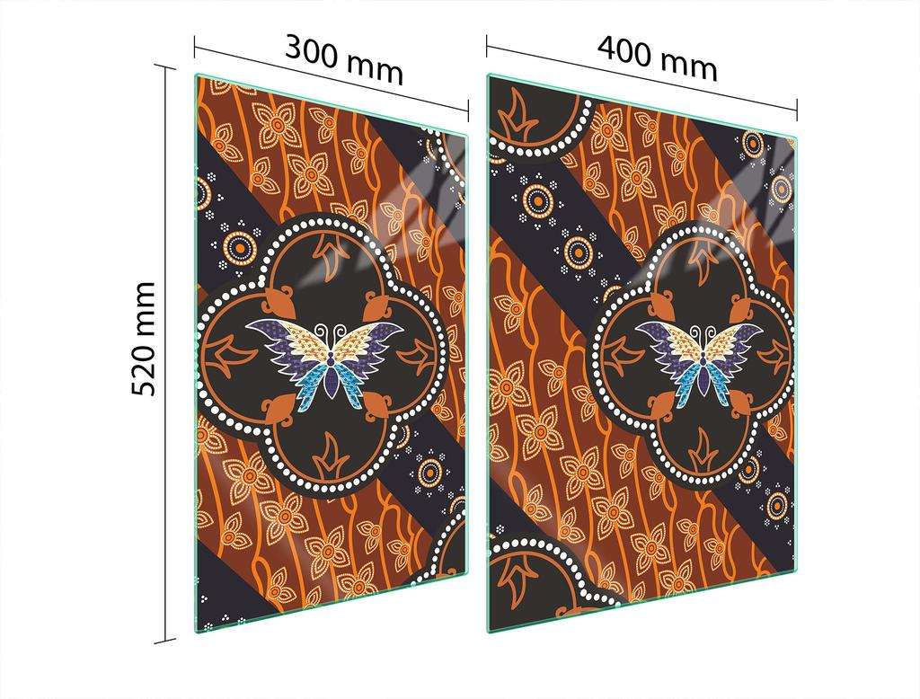 SZKLANA PŁYTA OCHRONNA NA KUCHENKĘ 70x52 MOTYL