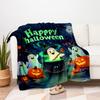 Halloween Ghosts and Pumpkins Cauldron Scene Kids PosterBlanket Flannel Throw Blanket for Sofa, Bed, Travel, Camping, Office
