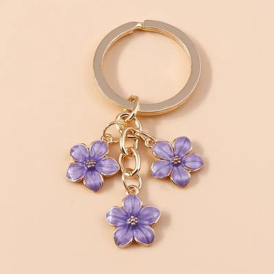 Sevimli Emaye Anahtarlık Çiçek Anahtarlık Tatlı anahtar zincirleri Kadın Kızlar için Çanta Aksesuarları DIY Takı Hediyeler