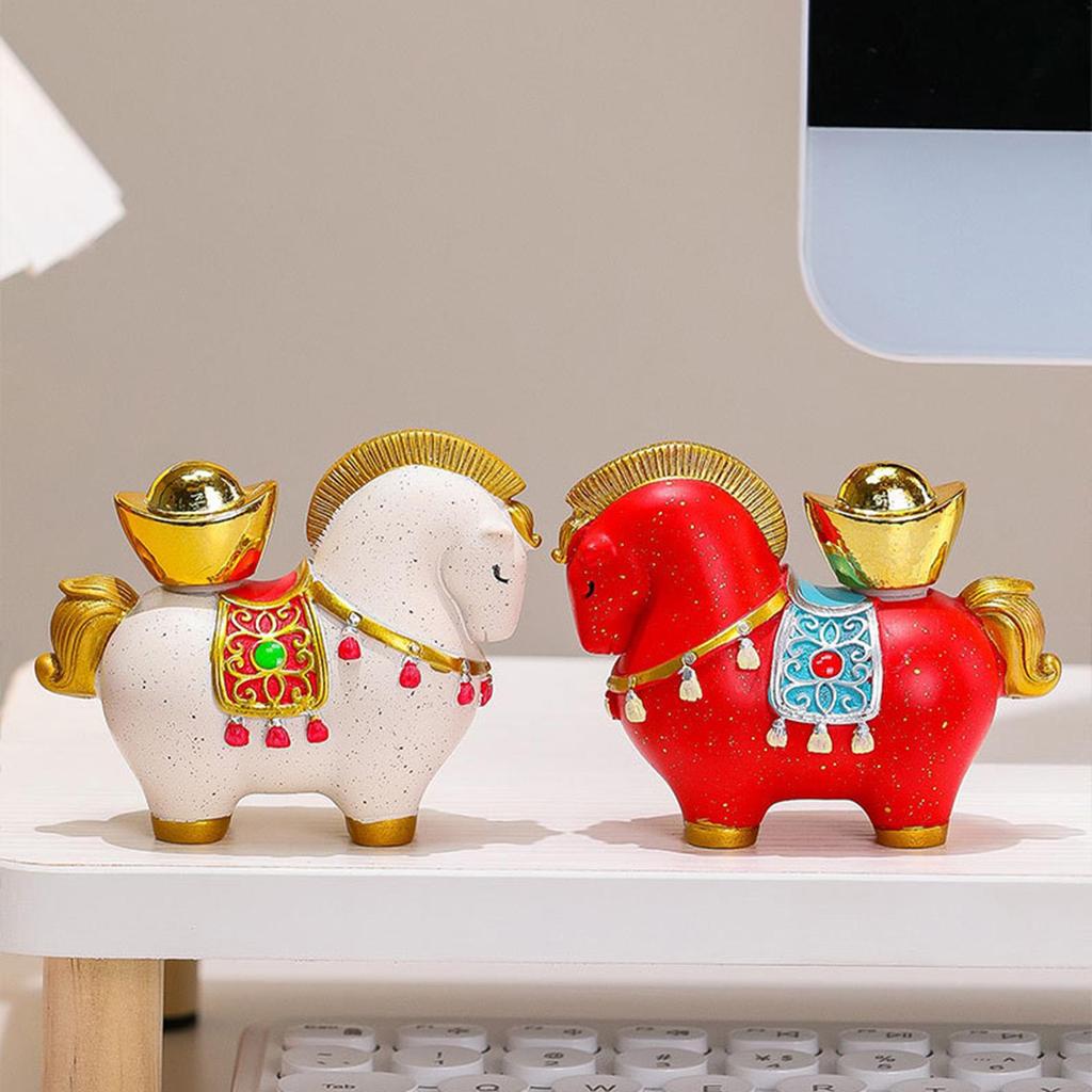 Horse Decor Wealth Symbol Ornament Sculpture Toy 2026 New Year Horse Statues Home Decor For Home Women Men Christmas Bedroom