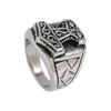 Tribal Symbol Myth Thor Hammer Ring Stainless Steel Norse Biker Men Jewelry SWR0041