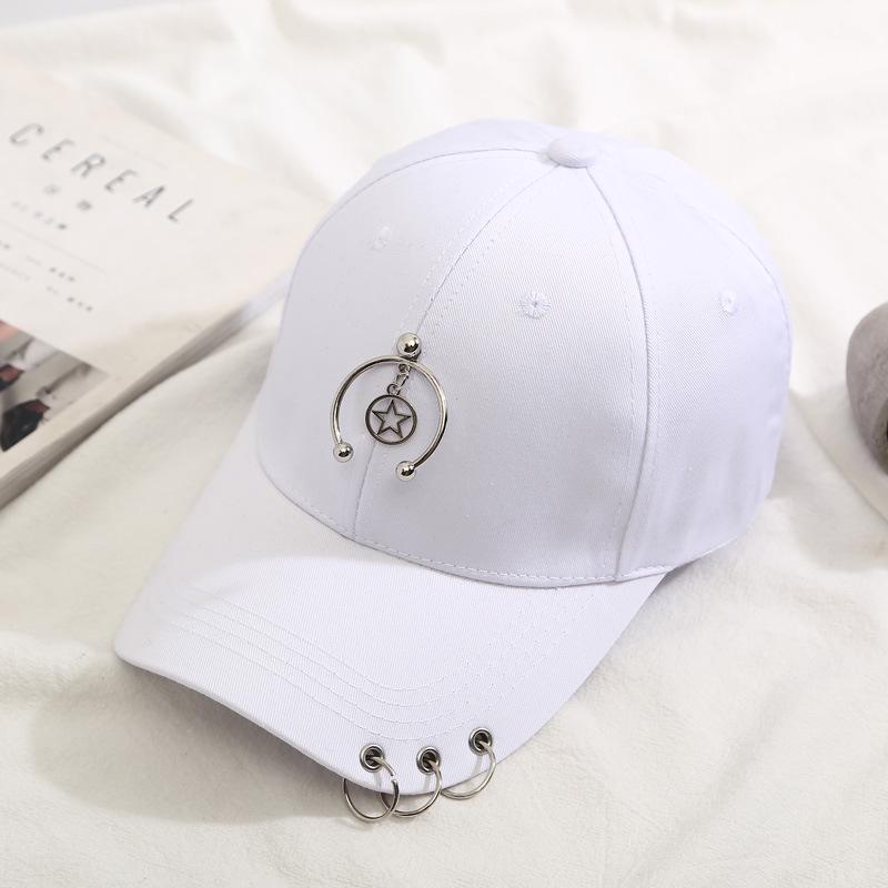 

Женская сезонная корейская кепка-утка с защитой от солнца и деталями в виде металлических колец Adjustable