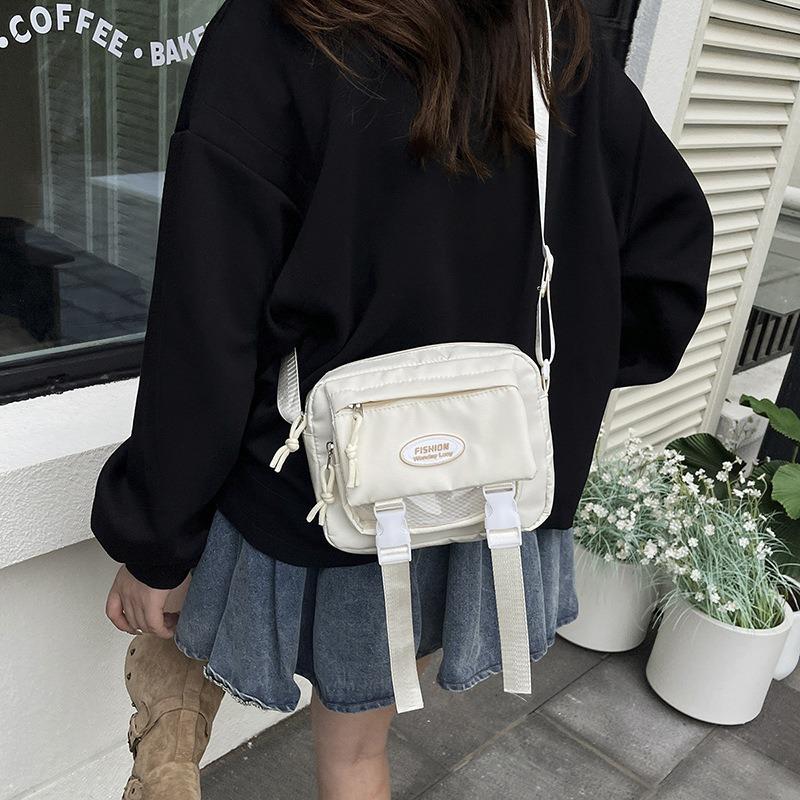 New women's bag New shoulder bag Sweet contrasting messenger bag Nylon cloth tide