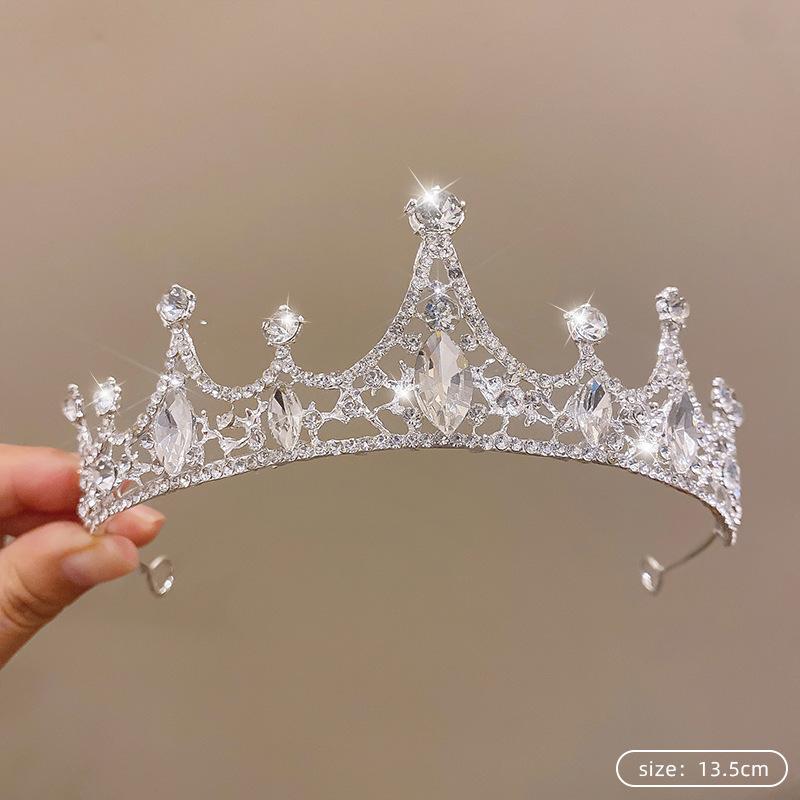 Birthday Rhinestone Crown Headband Princess Tiara Bride Wedding Crown Adult Headband Diamond Children