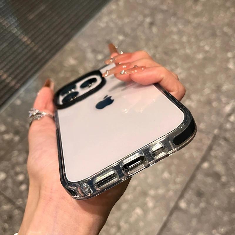 Luxury Transparent Phone Case For iPhone 11 12 13 14 15 Pro Max 7 8 Plus X Xs Max XR Clear Bumper Back Cover