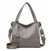Eather Bag Women's New Bucket Bag Large Capacity Commuter Bag Wide Shoulder Strap Shoulder Messenger Bag