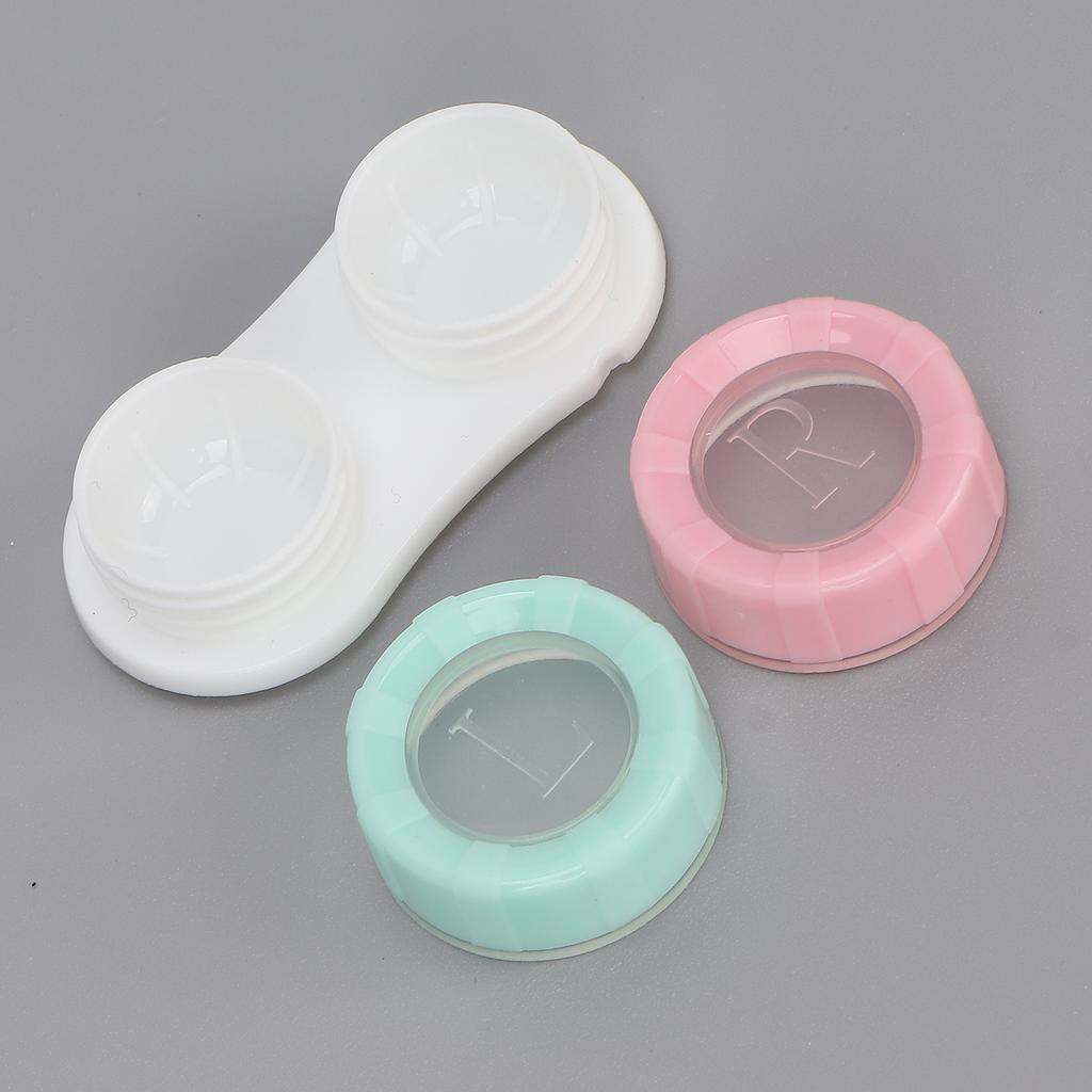 Contact Lens Case Professional Simple Portable Cosmetic Contact Lenses Box Holder with Nursing Liquid Bottle