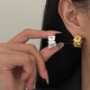 Retro Relief Butterfly C Ring Earrings Continuous Three-dimensional Butterfly Wings Niche Creative High-end Light Luxury Atmosphere Earrings