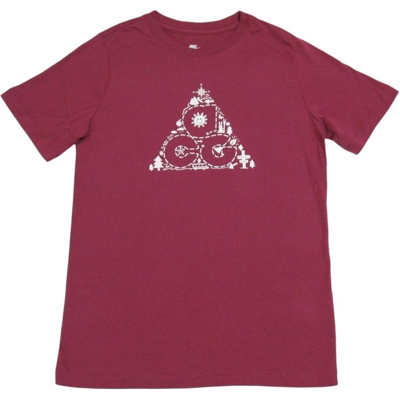 

Nike Printed Round Neck Short Sleeve Pullover Kids Tops Burgundy Purple DR9602-653 XL