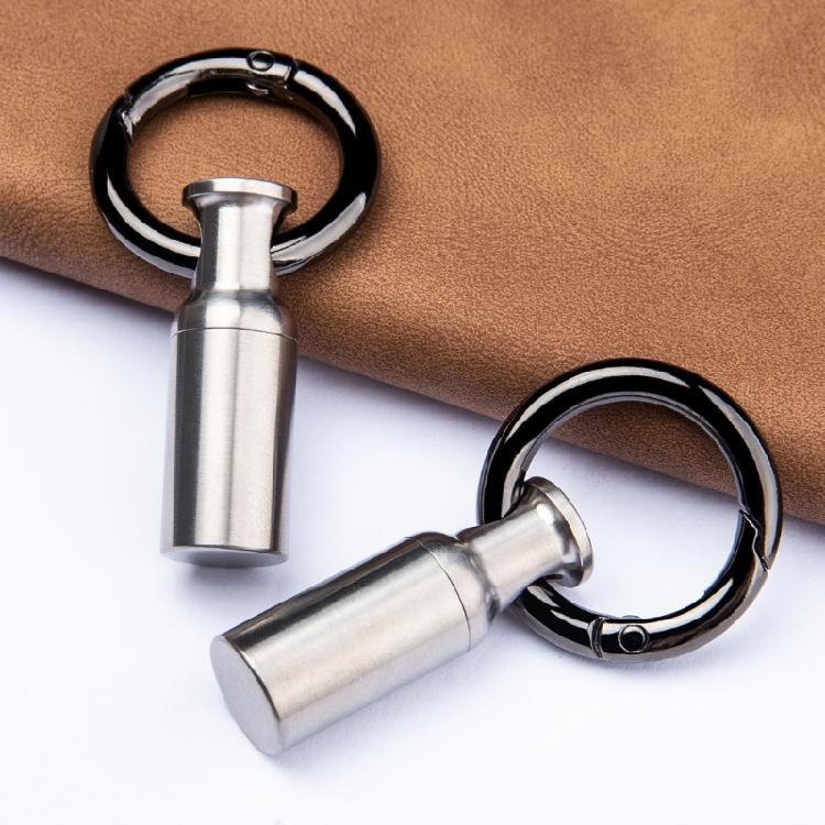 Unique Keychain Pill-Holder Container Stainless Steel Pill-Box Pill-Case Outdoor