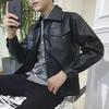 Autumn and winter pu leather jacket men's trend loose ins Hong Kong style boys jacket jacket trendy leather jacket