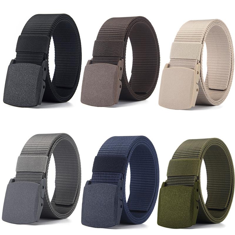 Canvas Belt with Automatic Plastic Buckle - Perfect for Outdoor Sports & Casual Wear Ideal Gift Choice