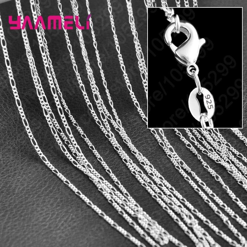 5Pcs Real 925 Silver Women Men Chains Necklace Jewelry Components Making Accessories for Pendant 16 Inch