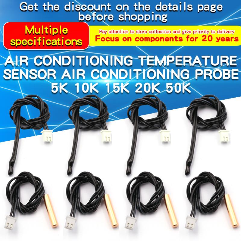 2PCS Air Conditioning Temperature Sensor 5K 10K 15K 20K 25K 50K 100K Conditioner Tube Sensor Rubber Head Copper Head