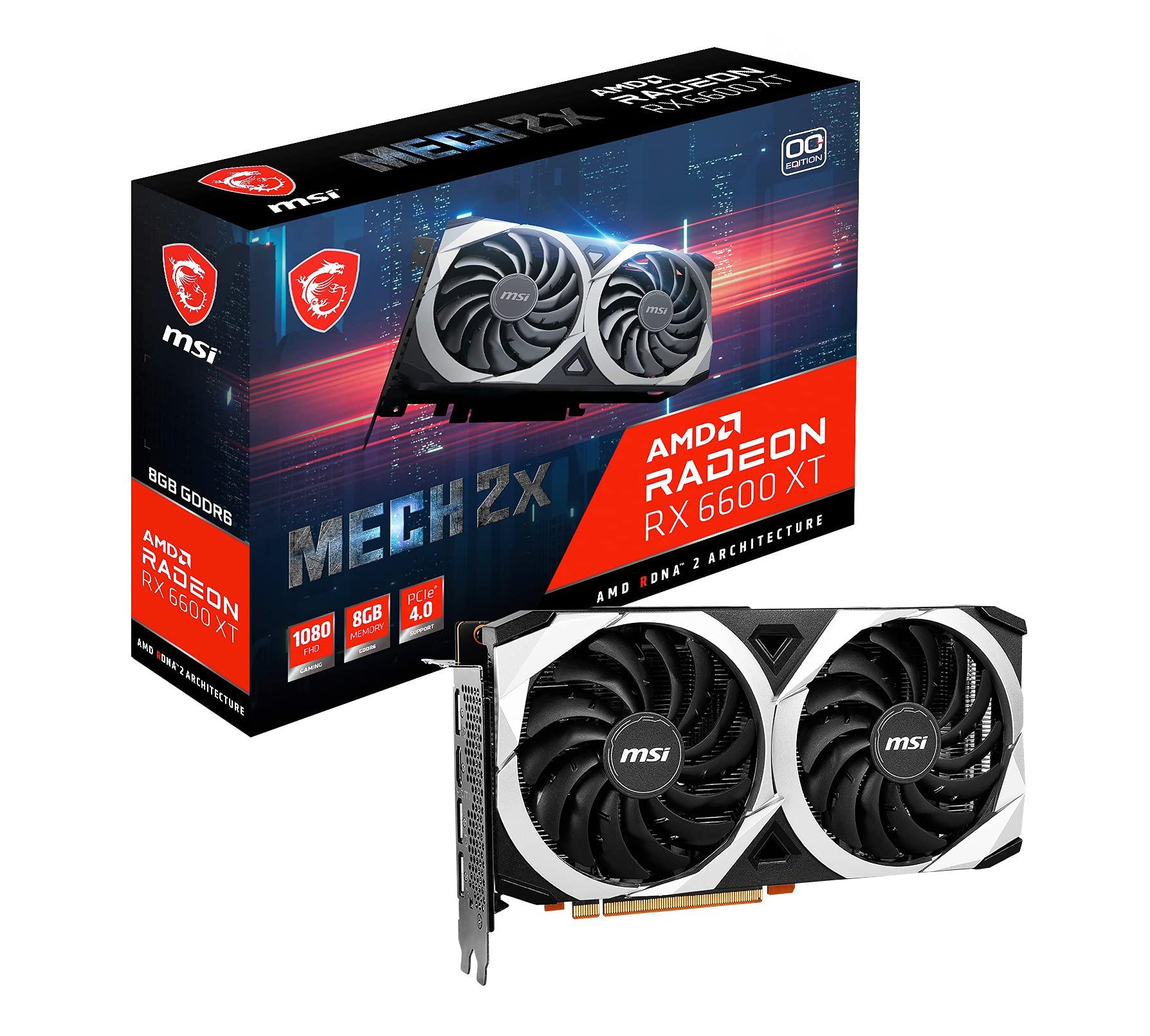 

Графічна карта MSI Radeon RX 6600 XT MECH 2X 8G OC VD7841 Чорна чорний