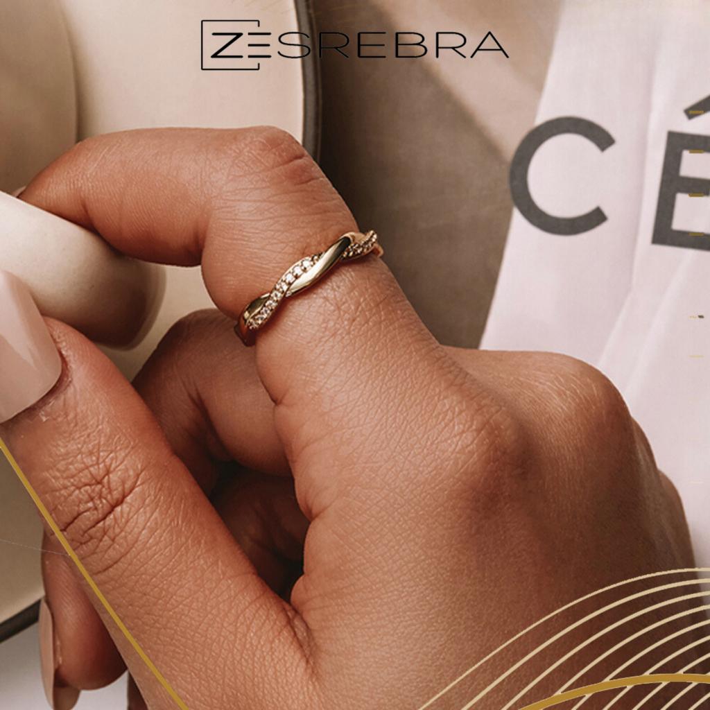 Interwoven Ring, S925, -Plated, Zircons